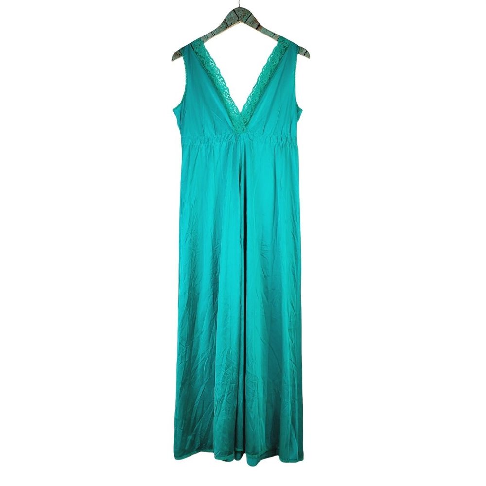 Vtg Miss Elaine Full Length Nightgown Sz S